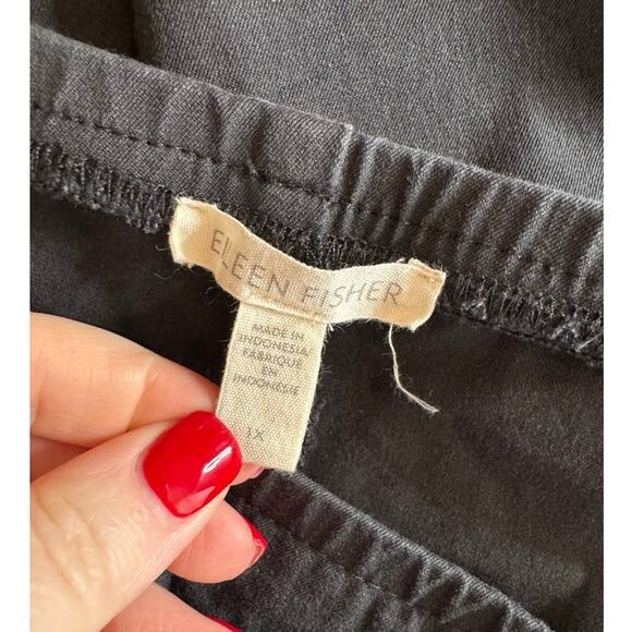 Eileen Fisher Plus 1X Gray Side Zip Organic Stretch Cotton Slim Ankle Pant (A) - Picture 3 of 9